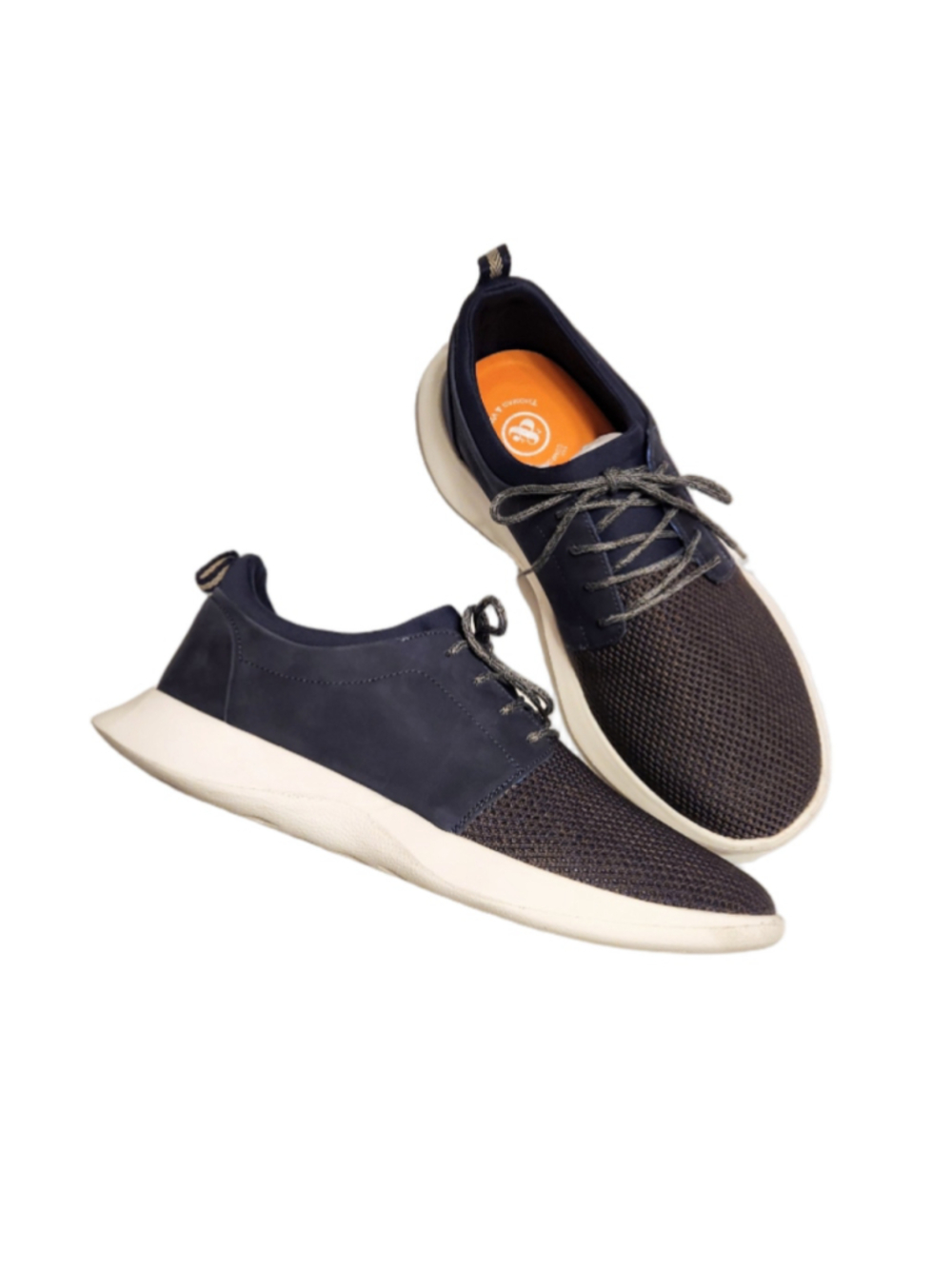 Thomas & Vine Hadden Leather Knit Navy/White Casual Mens Comfort Sneakers 11
